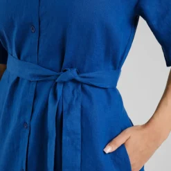 DEDICATED - Women's Shirt Dress Ripa Linen - Kleid