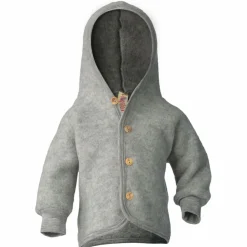Engel - Kinder Kapuzenjacke mit Holzknöpfen - Wolljacke