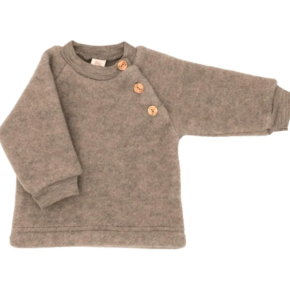 Engel - Kinder Raglanpullover mit Holzknöpfen - Wollpullover