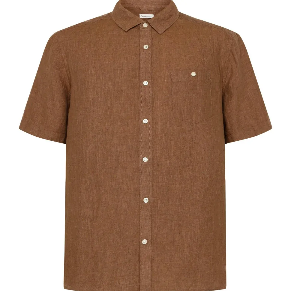 KnowledgeCotton Apparel - Regular Linen S/S Shirt - Hemd