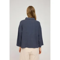 Mazine - Women's 3/4 Sleeve Linen Shirt - Bluse