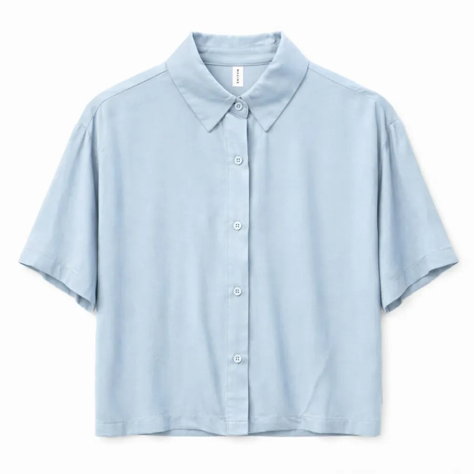 Mazine - Women's Short Sleeve Viscose Shirt - Bluse