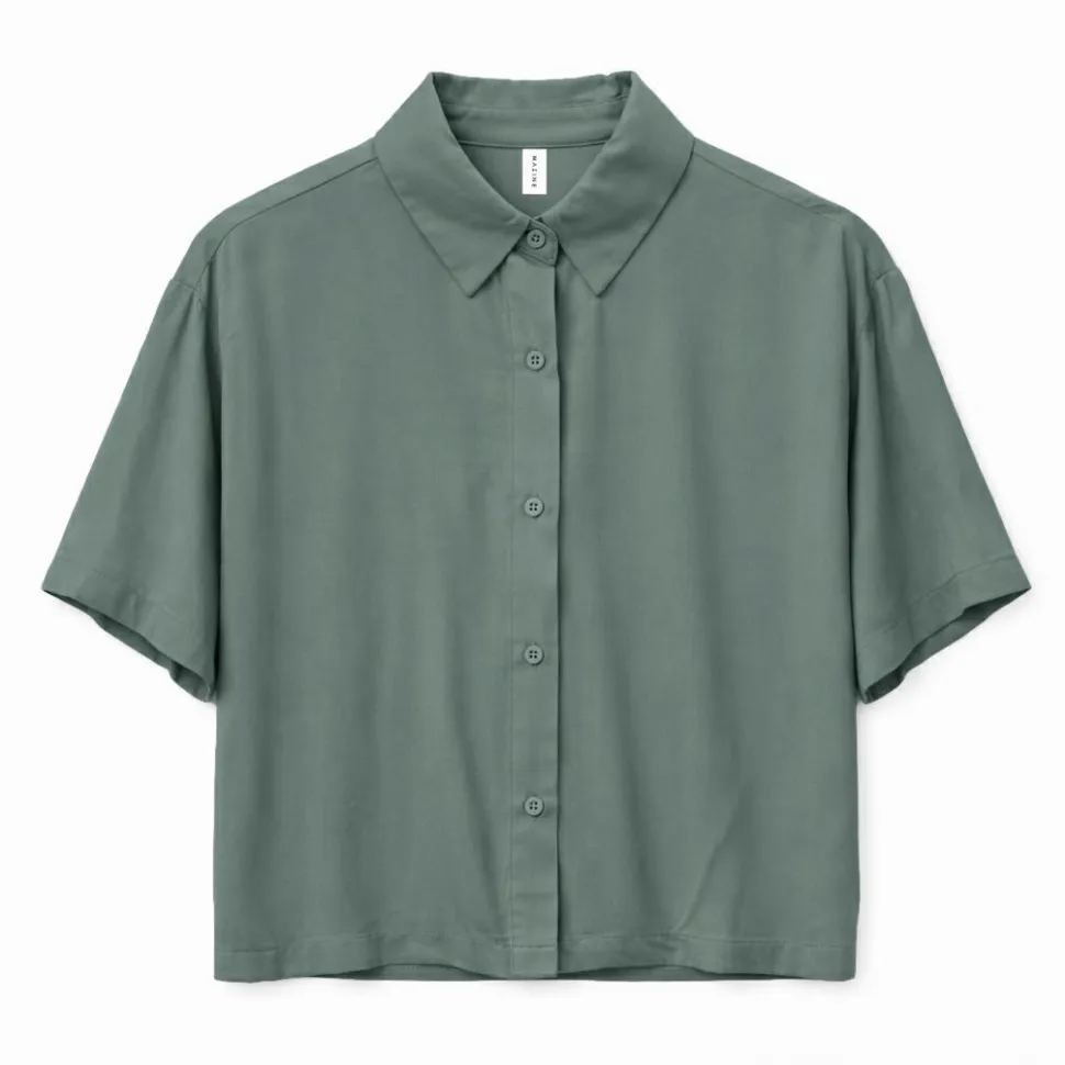 Mazine - Women's Short Sleeve Viscose Shirt - Bluse