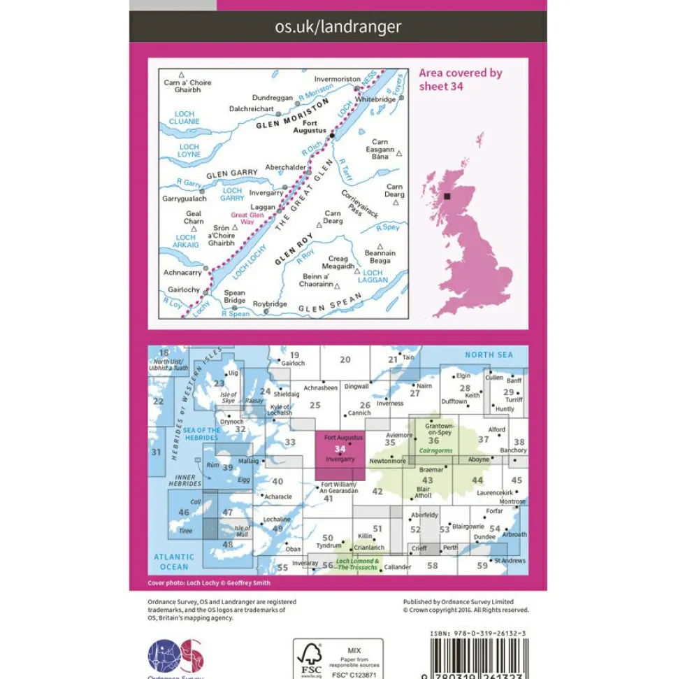 Ordnance Survey - Fort Augustus L034 - Wanderkarte