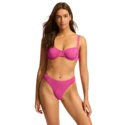Seafolly - Seafolly Collective High Leg Ruched Side Pant - Bikini-Bottom