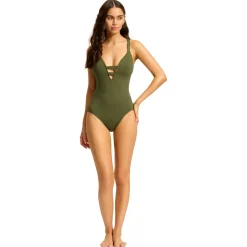 Seafolly - Women's Collective Deep V One Piece - Badeanzug