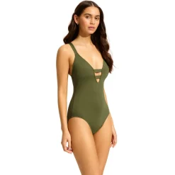 Seafolly - Women's Collective Deep V One Piece - Badeanzug