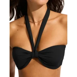 Seafolly - Women's Seafolly Collective Sash Tie Front Bandeau - Bikini-Top