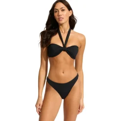 Seafolly - Women's Seafolly Collective Sash Tie Front Bandeau - Bikini-Top