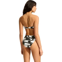 Seafolly - Women's Wavelength High Leg Ruched Side Pant - Bikini-Bottom