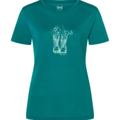 super.natural - Women's Flower Boots Tee - Merinoshirt