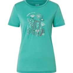 super.natural - Women's Rock Flowers Tee - Merinoshirt