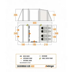 Vango - Savannah Air 400 Package - 4-Personen Zelt