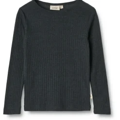 WHEAT - Kid's Gestreiftes Langarm-Shirt Wool / Silk - Merinounterwäsche
